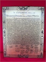 Copy of the Declaration of Independence Wall Decor
