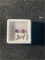 Rare .5 Carat 2 Total Purple Saphire Gemstones