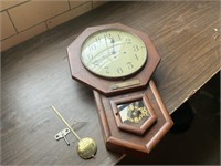 Hamilton wall clock with pendulum and key