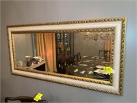 GOLD FRAMED WALL MIRROR 69 IN X 32 IN