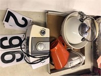 Hand Mixer, Alarm Clock, Bowl and Tea