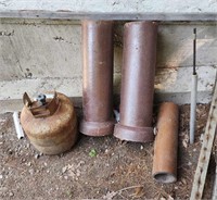 Terra Cotta pipe and propane tank