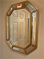 Brass Accent Wooden Mirror