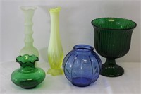 Vintage Colored Glass Vases