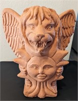 Terracotta Gargoyle Holding Sun Outdoor Decorative