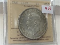 1937 (iccs Ms64) Canadian Silver Dollar
