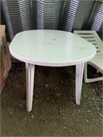 White Plastic Lawn Table