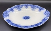 Flow Blue Semi-Porcelain Serving Dish