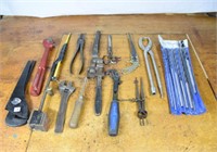 Assortment of Hand Tools, Drills & Magnetic Stand