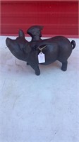 Large Cast Iron Flying Pig