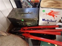 MOBIL CAN, BOLT CUTTERS, TOOLS, AMMO BOX