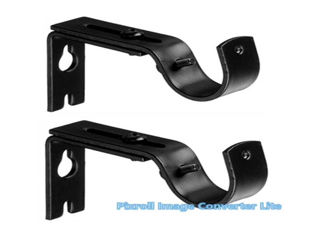 2 PCS  Adjustable Curtain Rod Brackets  Wall Mount