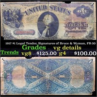 1917 $1 Legal Tender, Signatures of Bruce & Wyman,