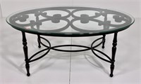 Wrought iron coffee table, turned legs,  3/4 inch