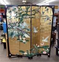Heavy Asian 4-panel folding screen