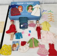 1963 Skipper and scooter dolls with clothes,