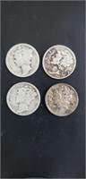 4 - Mercury dimes 1930s and 1940s