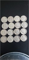 16 - 1960s dimes. Believed to be silver