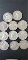 11 - 1960's silver quarters