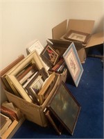 Boxes of Assorted Picture Frames & Prints