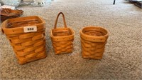 3 small Longaberger baskets