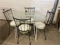 ROD IRON GARDEN TABLE AND CHAIRS