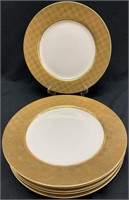6pc Fitz & Floyd Carre D'Or Charger Plates