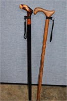 Two Wood Walking Canes
