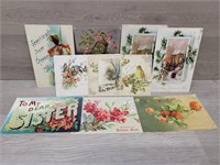 (9) 100Yr Old Local Postcards