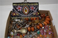 Costume Jewelry and Jeweled Clutch Purse