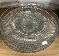 3 Glass Relish Trays