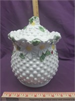 Ceramic Hobnail Lady Bug Cookie Jar