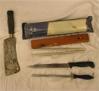 Kitchen Knife And Sharpening Rod Lot
