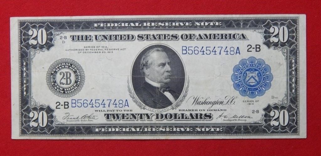 1914 $20 Federal Reserve Note - Large Size