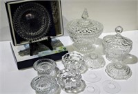 17 pcs Crystal: Wine Sets, 6 Candle Holders,