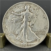 1942 Walking Liberty Silver (90%) Half Dollar