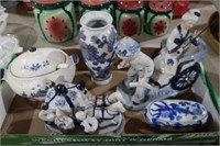 VINTAGE BLUE & WHITE FIGURINE COLLECTION