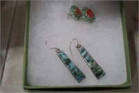 STERLING 925 2 PAIR OF EARRINGS