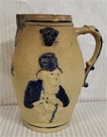 RARE Antique  German Gesunsheit Pottery Pitcher