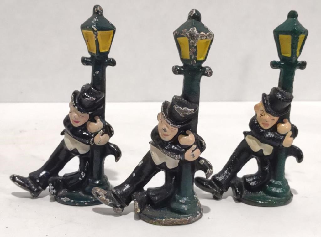 Cast Iron Drunkard Figurines, 4" *Bidding 1xqty