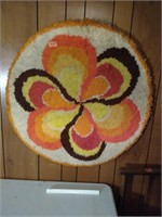 Vintage Hook Rug Wall Decor