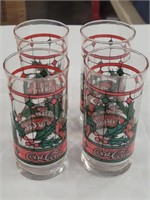 4 Piece - Coca Cola Beverage Glass Set
