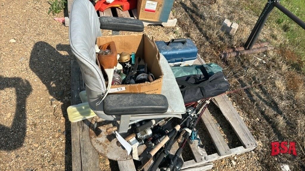 P/o Fishing Rods, Folding Chairs, Tackle Box