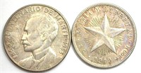 1949 1953 20 Centavos About UNC Cuba Pair