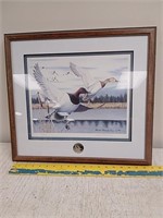 Framed Ducks Unlimited waterfowl artwork