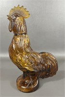 Vintage Amber Glass Rooster Decanter