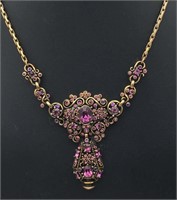Hollycraft 1951 Vintage Necklace W Purple Stones