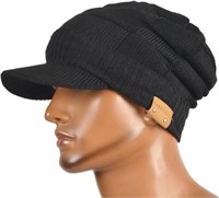 JESSE · RENA Men's Cable Newsboy Cap Knit Cadet