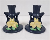 Roseville candlestick holders