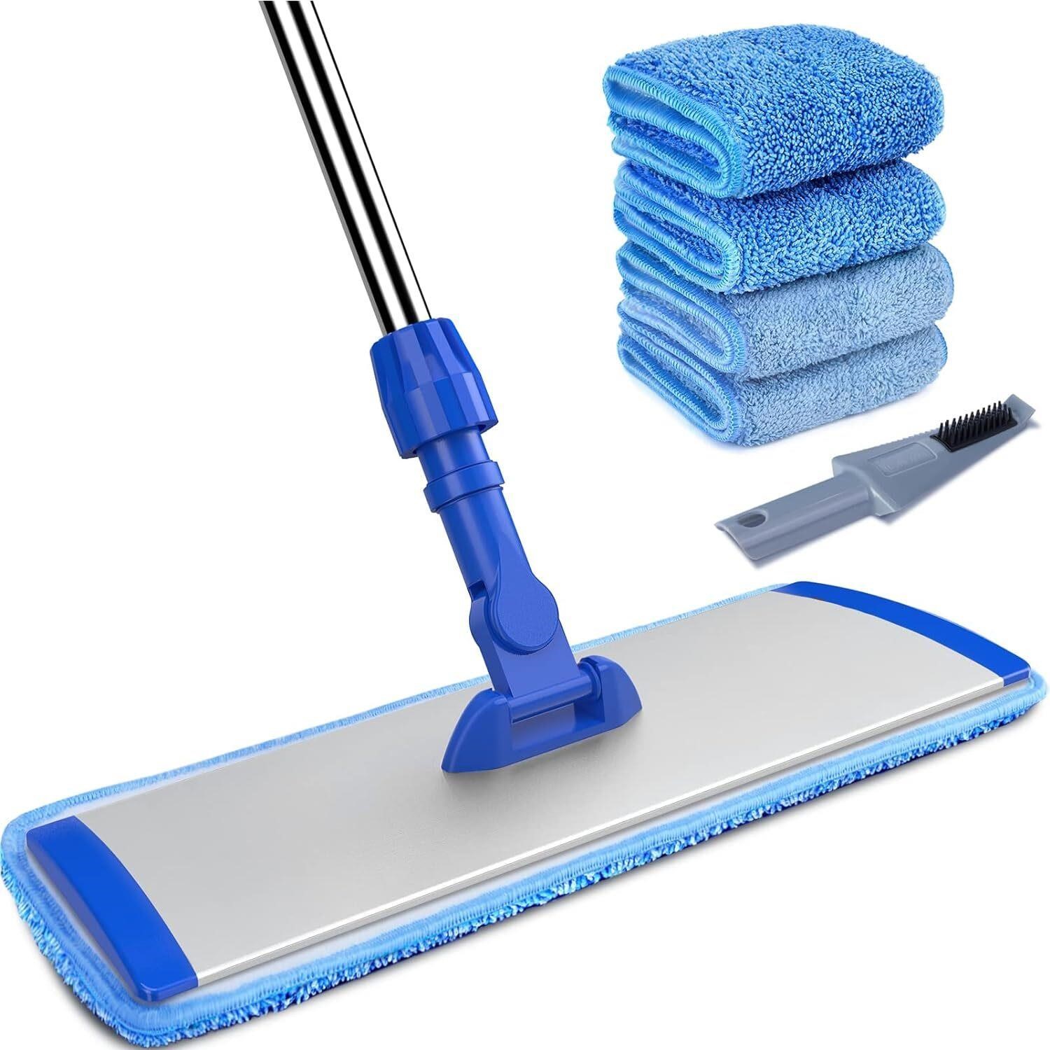 Bonpally Microfiber Mop, 18 Flat, Blue